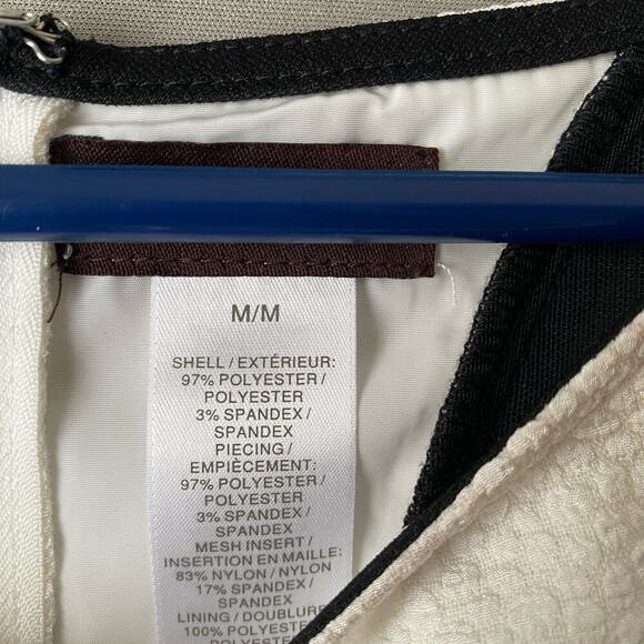 Mark. sz M sheer sleeve green white‎ block color sheath dress - Picture 6 of 8